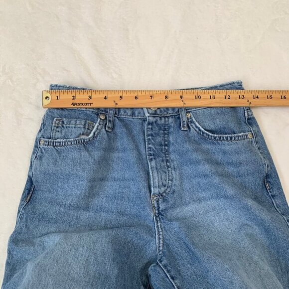 Forever21‎ high rise button fly distressed boyfriend medium wash denim jeans - Picture 9 of 11